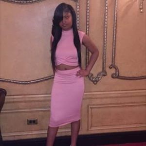 pink two piece fashion nova set